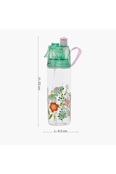 Juniors Floral Tritan Water Bottle with Water Mist Trigger – 580 ml