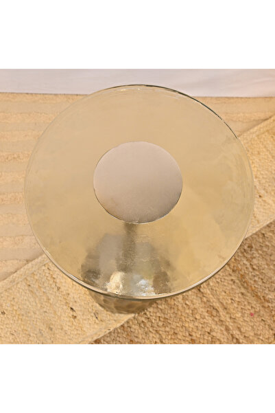 Crafted by Lifestyle طاولة جانبية بسطح زجاجي وقاعدة - 30×60 سم