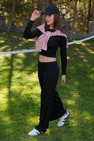 Fulla Moda Wide Leg Modal Pants with Tie Waist