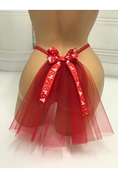 NSMLİFE Коледа, Нова година, Дамски червен кадифен гръб, тюл, червена панделка, детайлен модел с ленти