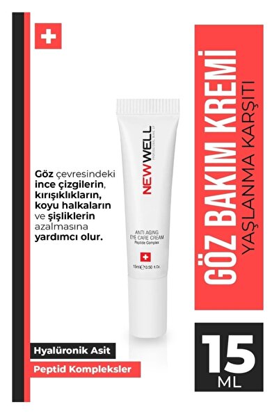 New Well Göz Bakım Kremi Vegan Hyalüronik Asit ve Peptid Kompleksi ile 15 ml