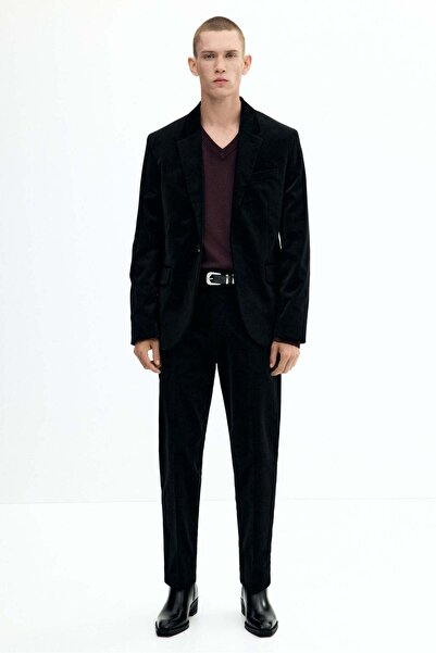 H&M Regular Fit Single-breasted velvet jacket