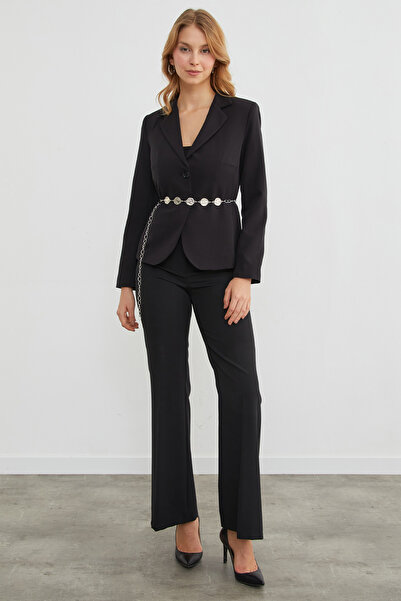 Fulla Moda Μπουφάν Basic διπλό πέτο Collar εφαρμοστό