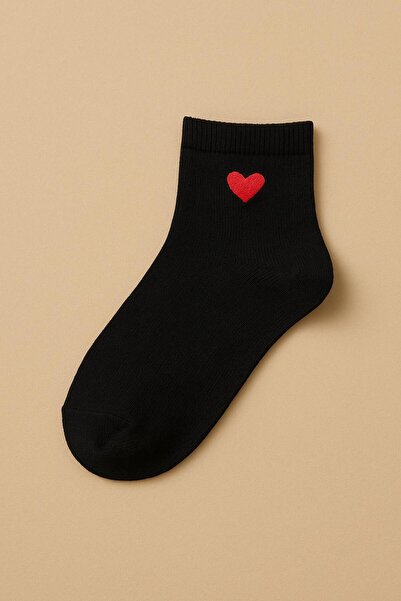 Fs Fresh Socks 4 Pairs of Heart Patterned Stitch-Free Combed Cotton Booties Socks
