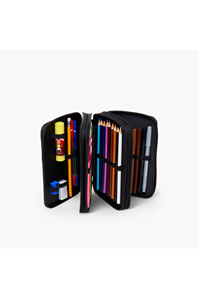 Ferrari Solid 3-Compartment Pencil Pouch