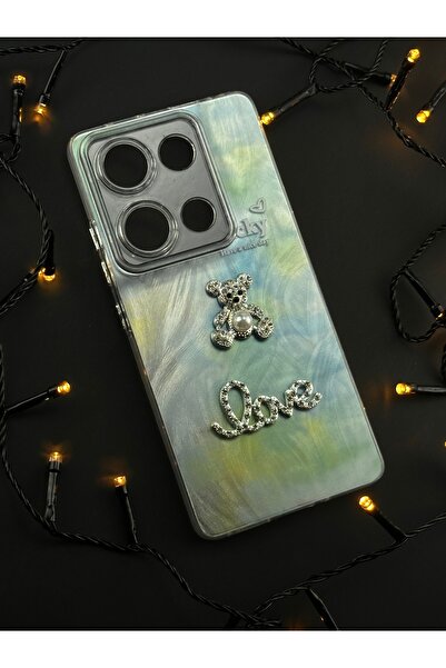 Xiaomi Redmi Note 13 Pro 4G Uyumlu Ayıcık Ve Aşk Figürlü Renkli Kılıf