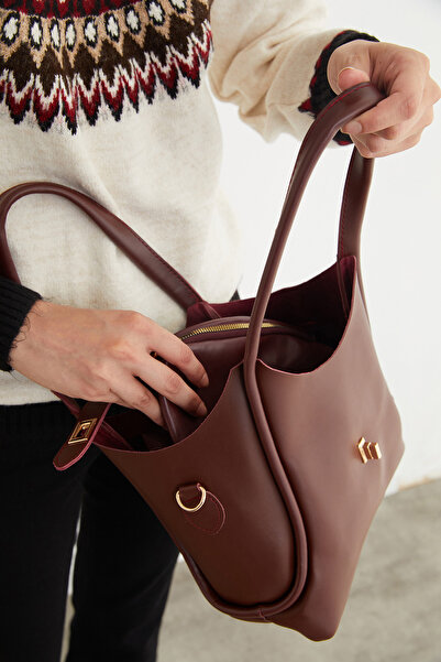 Fulla Moda Faux Leather Zippered Puppy Handbag