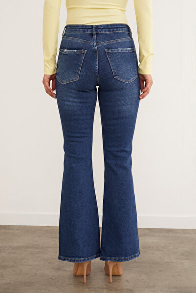 Fulla Moda Jean evazat cu talie înaltă