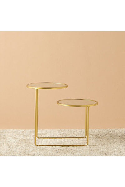 Lifestyle Mirror Top 2-Tier Side Table - 61x36x50 cms