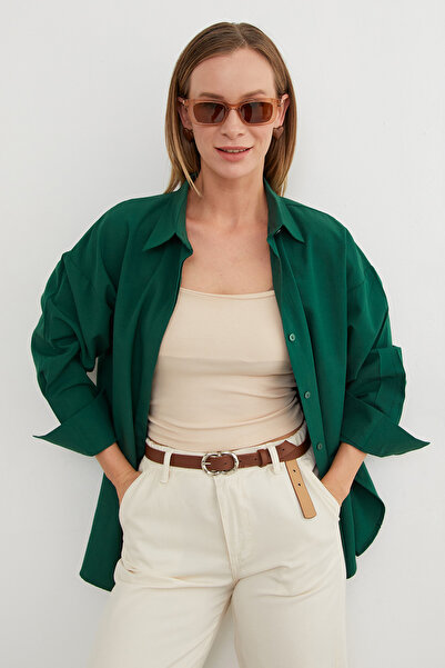 Fulla Moda Basic Slit Oversized Shirt