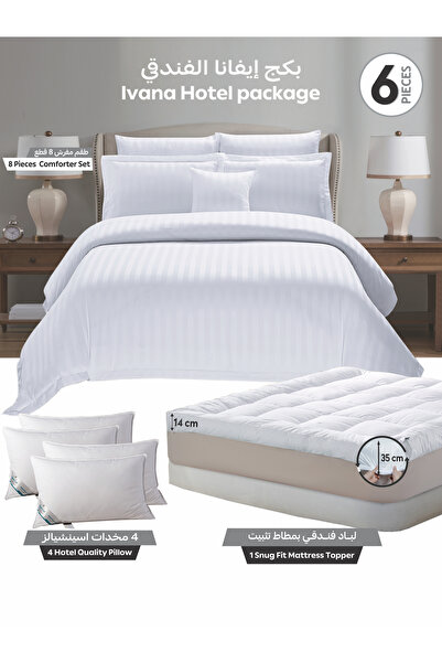 Donetella 13-Piece King Bedding Set – 8-Pc Comforter Set, 1500 GSM Mattress Topper & 4 Premium Pillows