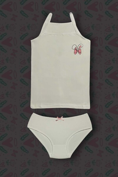 GRI MOR TEKSTIL 3-Piece Girls' Cotton Rabbit Printed Laundry Set