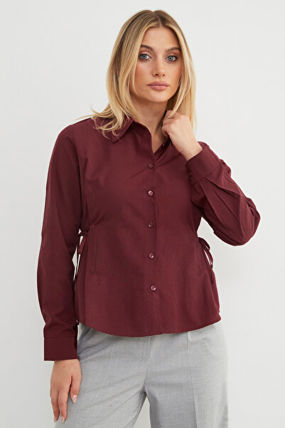 Fulla Moda Basic Yanı Bağlama Detaylı Gömlek