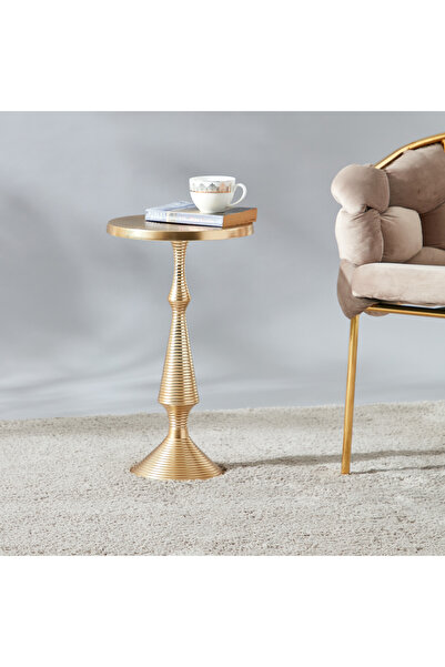 Lifestyle Metallic Textured Round Top Table - 30x30x54 cms