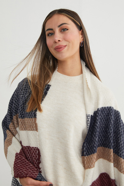 Fulla Moda αντίθεση χρωμάτων Σάλι με σχέδιο κηρήθρας