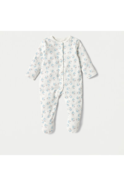 Juniors Printed Closed Feet Sleepsuit with Long Sleeves - Set of 3