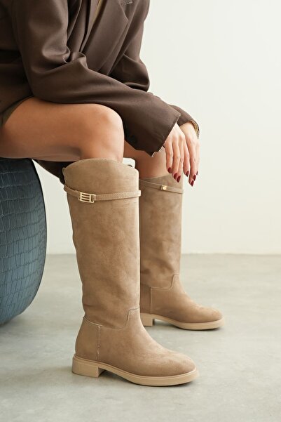 GOFFSHOES Cizme Nantes pentru damă cu talpă plată și cataramă - nurcă