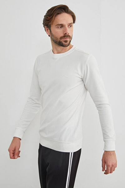 Fulla Moda Text Embossed Crew Neck Transitional Sweatshirt