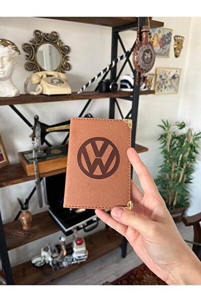 EFE DERİ Volksvagen Taba Leather Stitched Car License Cover Case Auto License...