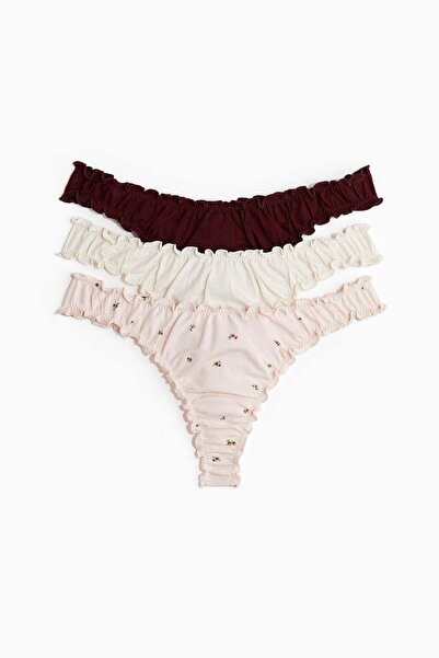 H&M 3-pack overlock-detail thong briefs