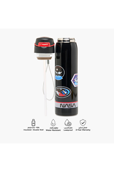 Nasa Printed Stainless Steel Vacuum Water Bottle - 500 ml