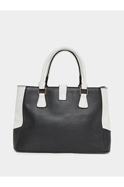 Take Two By Styli Black Color Block Handbag with Drop Charm
