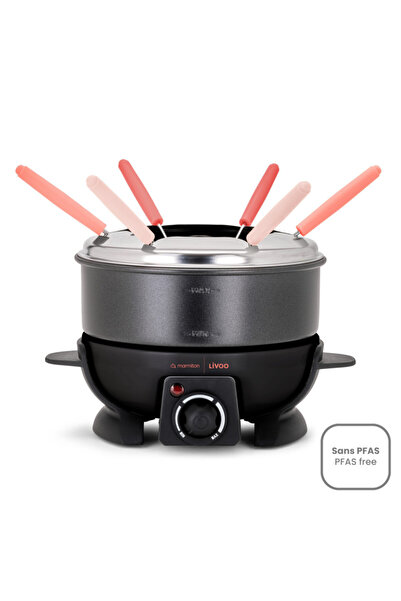LİVOO Fondue set DOC308, stainless steel pot 1.6l, 650W, adjustable temperature, 6 forks,