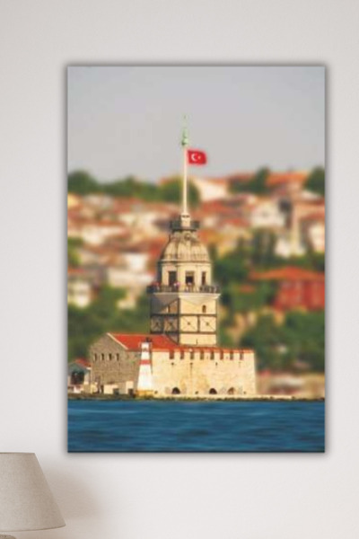 DURUSA Τραπέζι με θέμα το Πύργο των Κοριτσιών της Κωνσταντινούπολης, ρετρό MD...