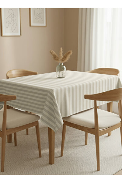 Markaev Natural Striped Cotton Tablecloth Msaort0023