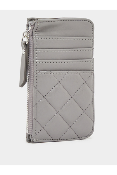 Styli Grey Quilted Wallet with Chain Strap
