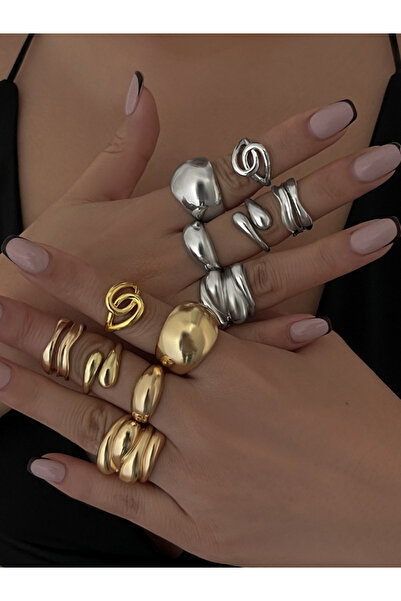 Take Two By Styli مجموعة من 6 خواتم متنوعة