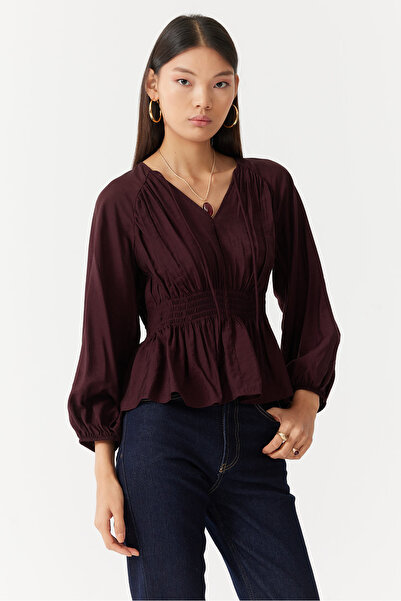 PAULMARK Women's Gather Detailed Blouse