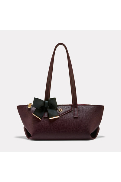 Black Ribbon Women's Burgundy Shoulder Bag - Lily Tote Bag
