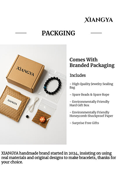 XIANGYA Bijou Bracelet - Beaded Ebony Black Bracelet with Natural Wood Accents | The Silent Radiance