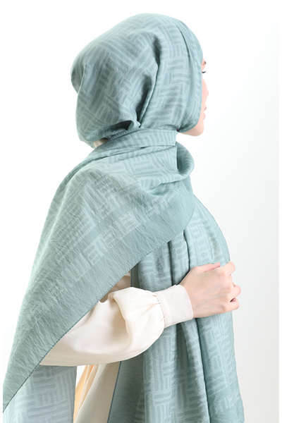 sefamerve Karaca Natural Fiber Shawl 82008-14 Mint Green