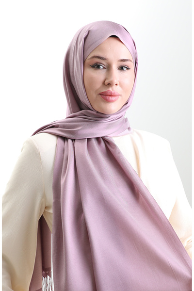 sefamerve شال فيسكوز طويل ذو شراشيب 70331-19 أرجواني