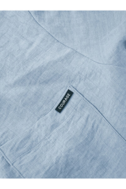 Take Two By Styli Men Light Blue Solid Shirt and Pants Co-ords