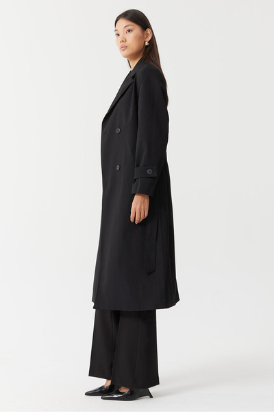 PAULMARK Kadın Kruvaze Trençkot