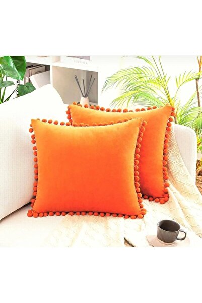 Twin Store 2-Piece Pompom Throw Pillow Cover Set 40 X 40