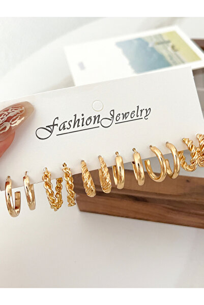 Take Two By Styli Set of 6 - Gold Hoop Earrings Set