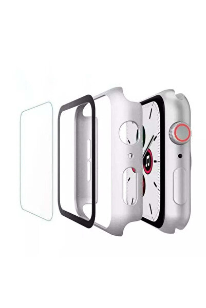 Casey Studios Husa cu Folie Apple Watch 3/2/1 - 42MM, Policarbonat Dur, Slim, Anti-Soc Full Screen, Silver