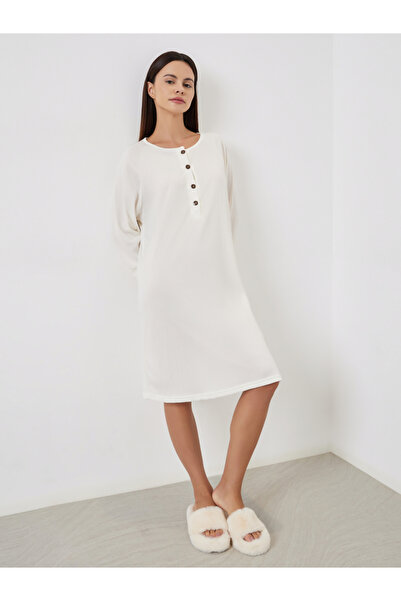 Take Two By Styli Round Neck Buttoned Nightdress
