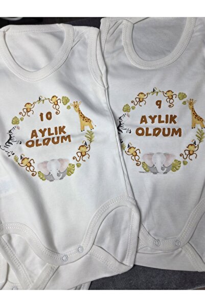 lupi Baby Bodysuit, I'M a Month Old, Written on It, 12 Pieces.