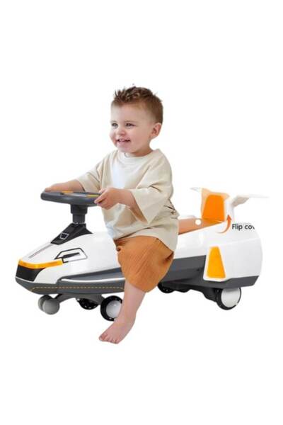 HAPPY JOKER Twister Electric Ride-On Car (Spaceship Design), 6V, 25W