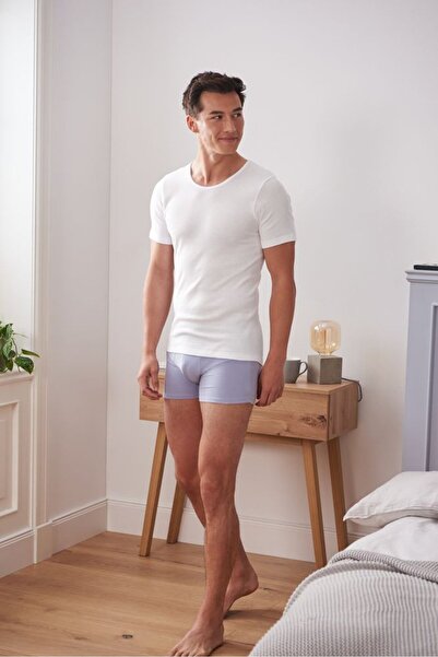 Tchibo Men 2 Piece Round Neck Short Sleeve Plain Undershirts, White