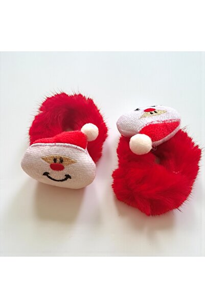 ALS Tasarım Dünyası Kırmız Renk Peluş Şapkalı Noel baba Temalı Yılbaşı, Yeniyıl Tokası, Simit Toka