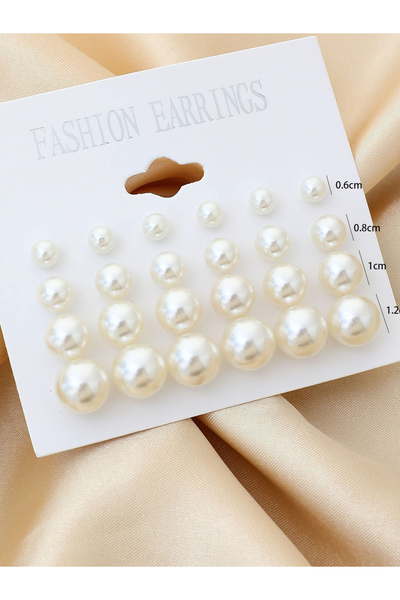 Take Two By Styli Set of 12 - Faux Pearl Earrings