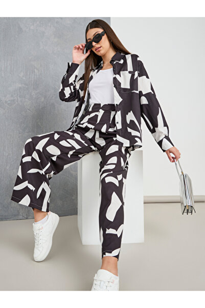 Take Two By Styli All Over Print Longline Shirt and Trouser Co-Ords