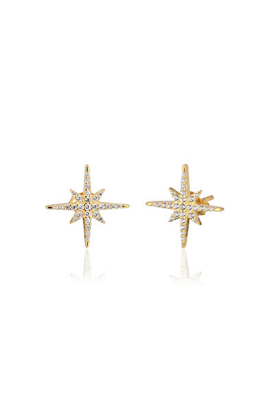 Emiliano Jewellery 925 AYAR GÜMÜŞ ZİRKON TAŞLI YILDIZ KÜPE