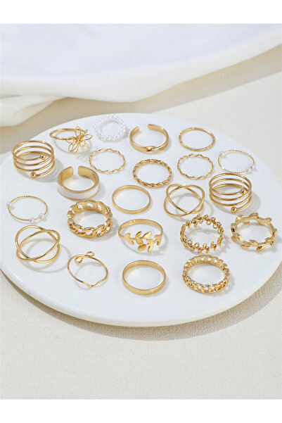 Take Two By Styli Set of 22 - Faux Pearl Accent Rings